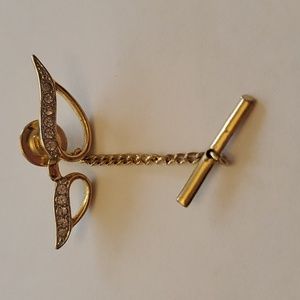 Vintage  Brooch/Pin Metal Gold Tone Imitation Cristal